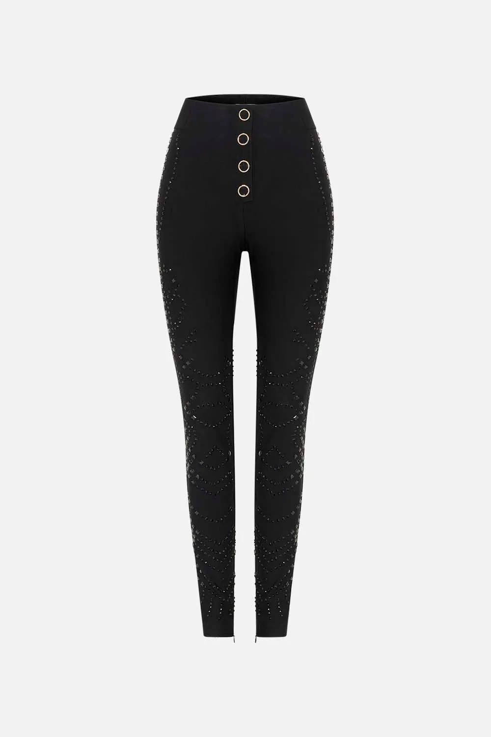 SNAP PONTE PANT WITH HOTFIX NOUVEAU NOIR