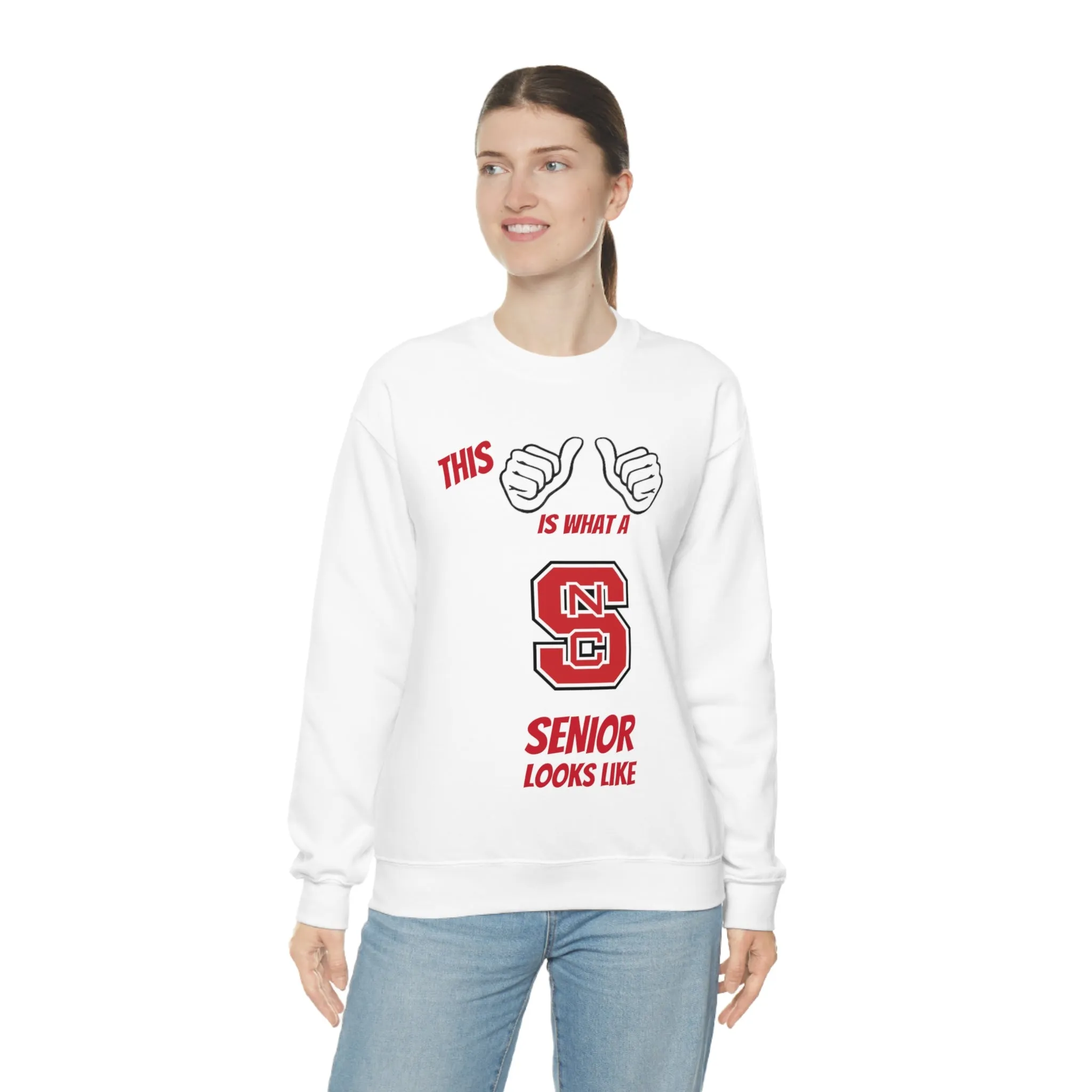 This Is What A NC State Senior Looks Like Unisex Heavy Blend™ Crewneck Sweatshirt