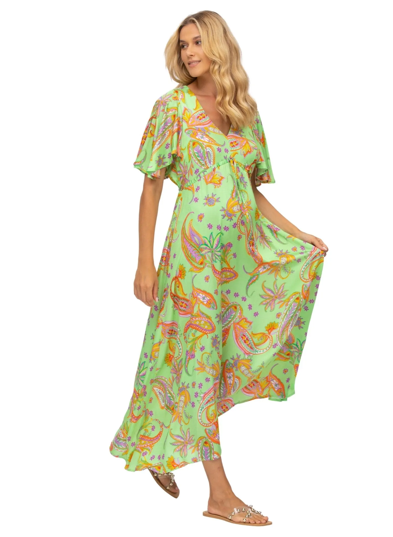 Valentina Maternity Dress - Pastel Paisley