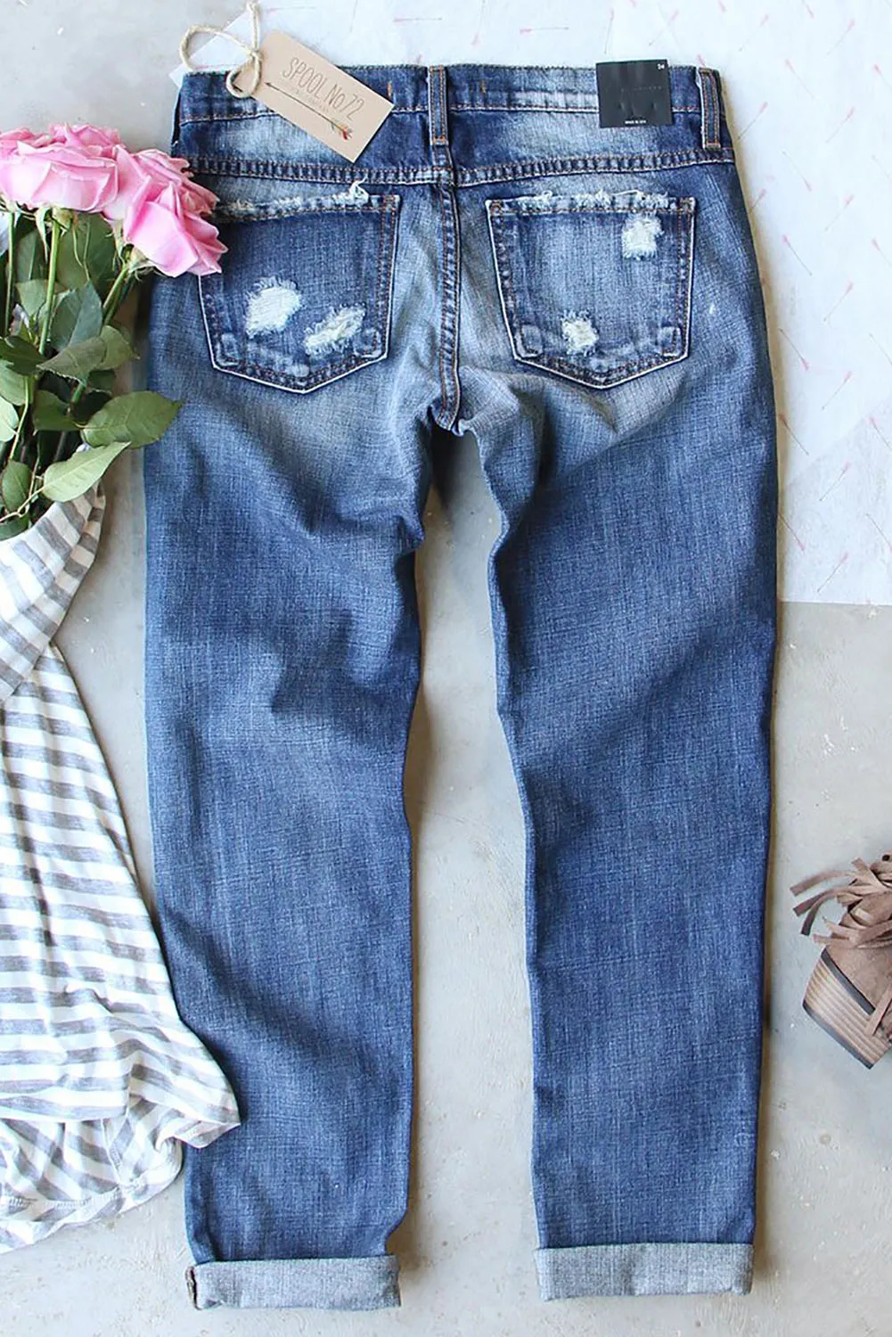 Valentines Day Heart Patchwork Jeans