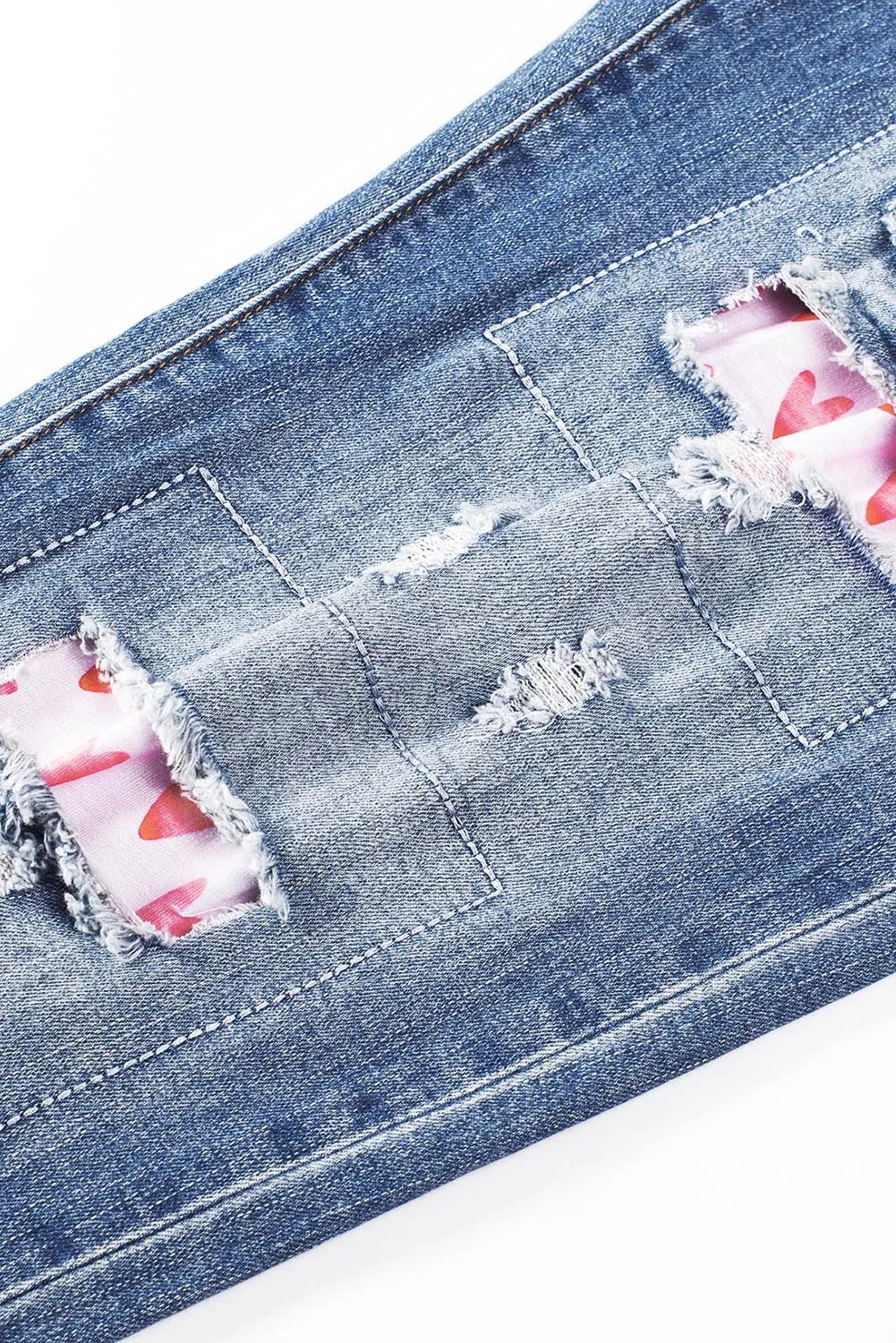 Valentines Day Heart Patchwork Jeans