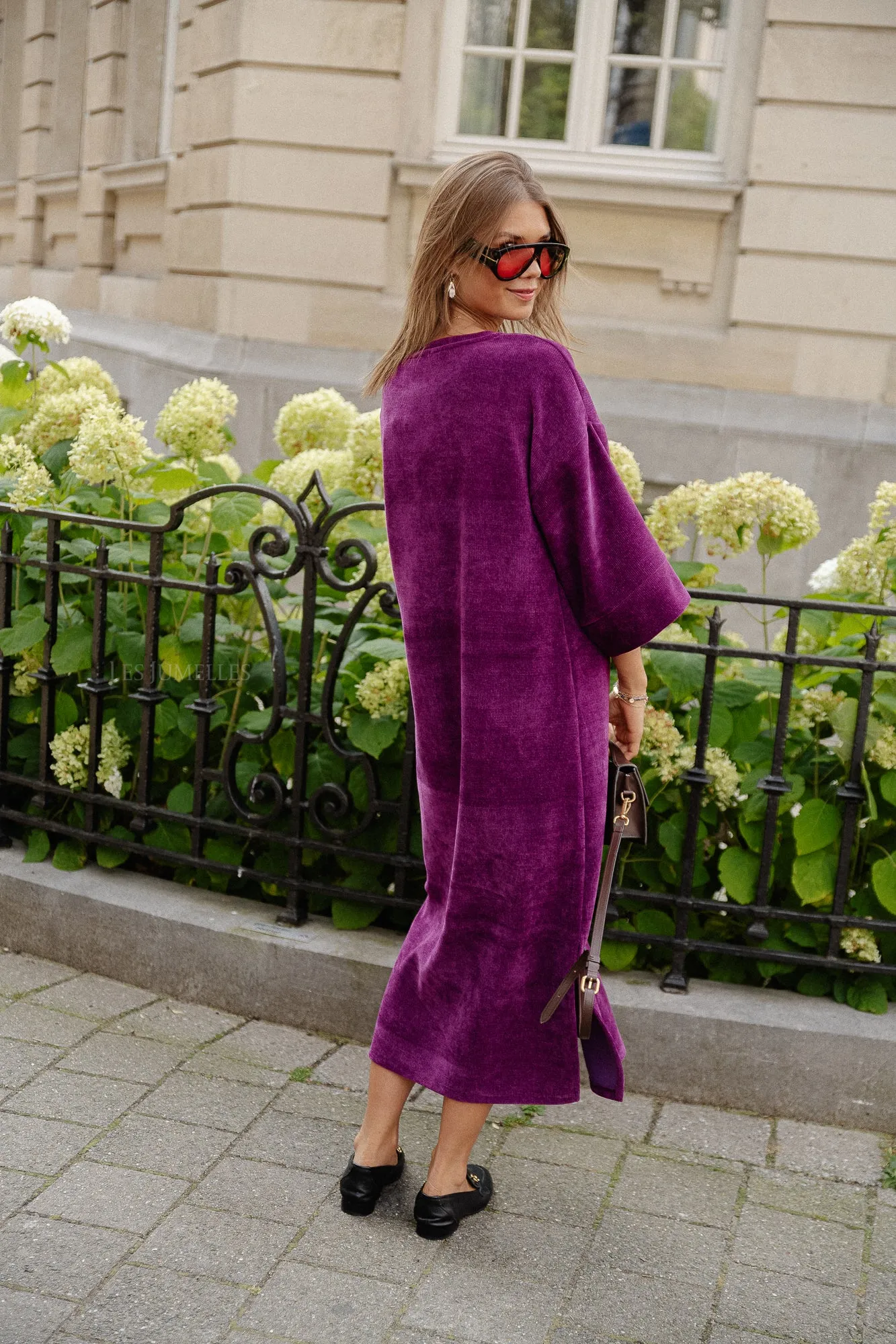 Vida velvet maxi dress magenta