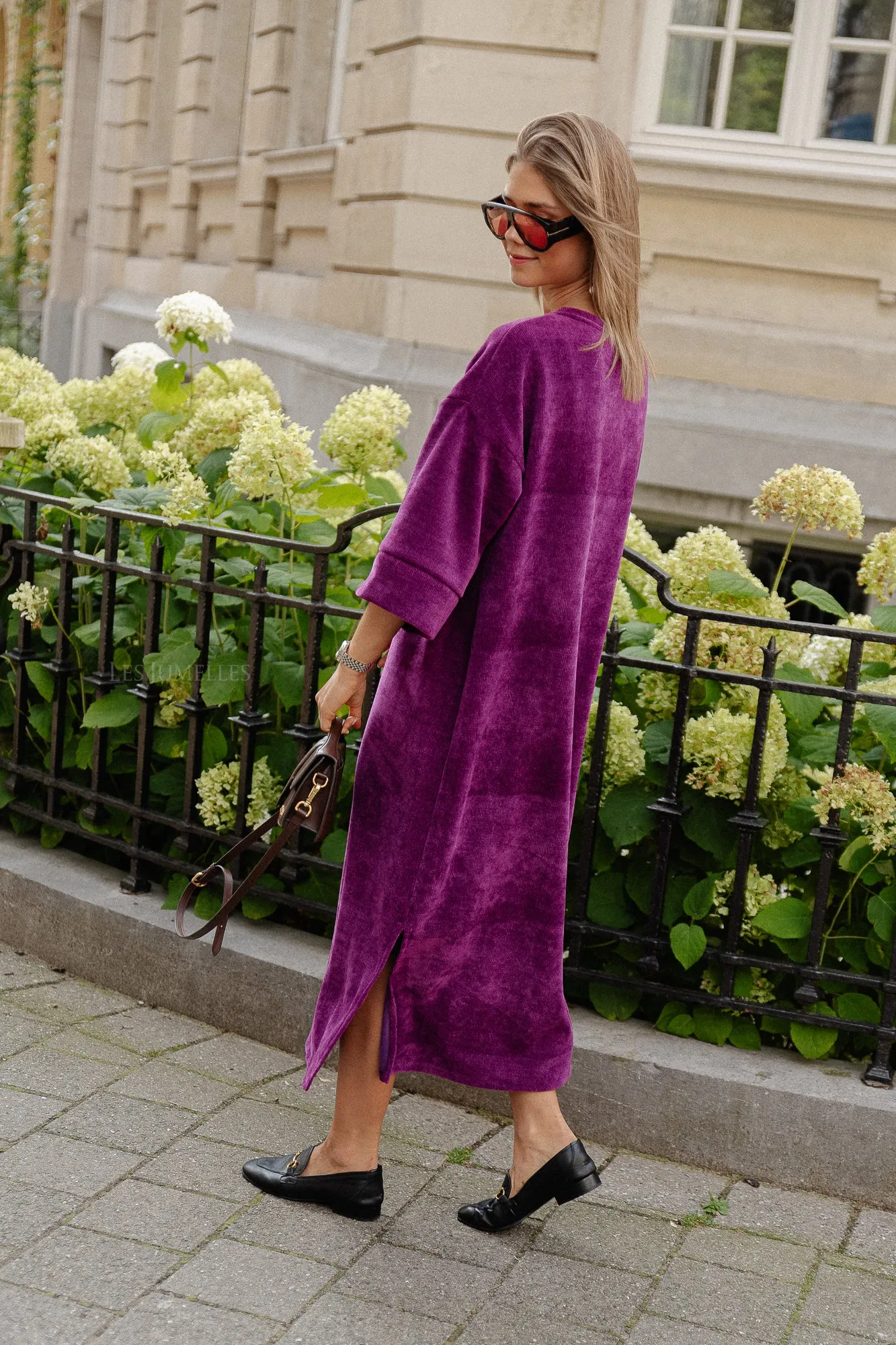 Vida velvet maxi dress magenta