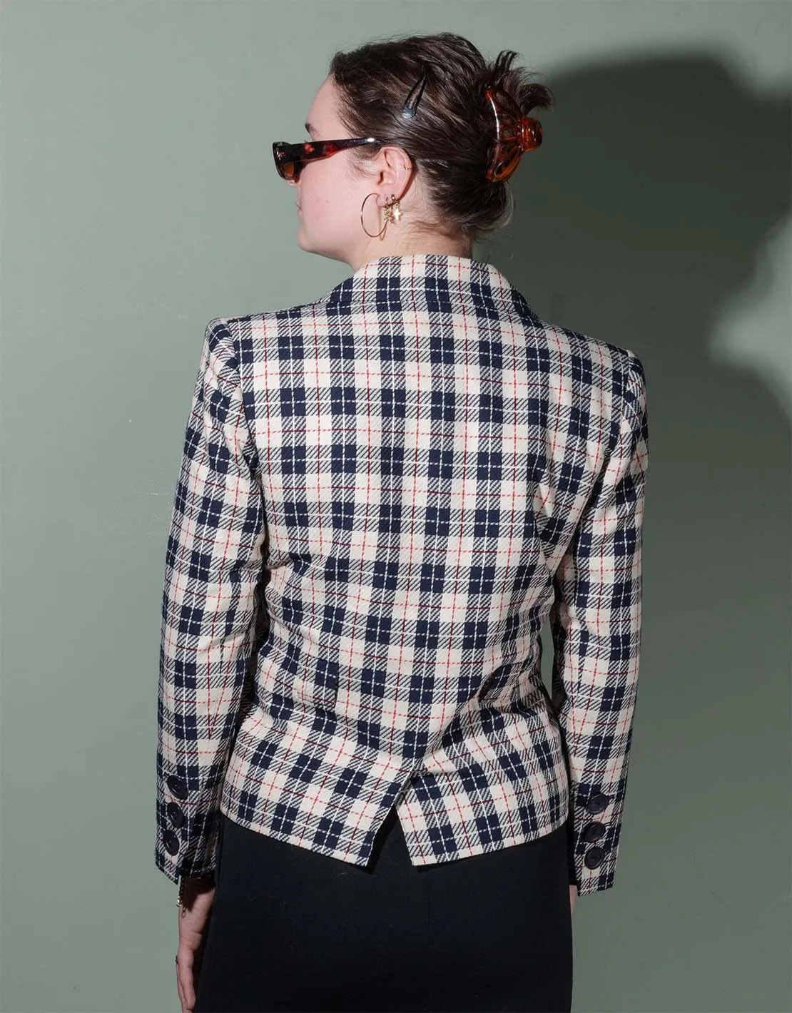 Vintage Yves Saint Laurent checkered short blazer