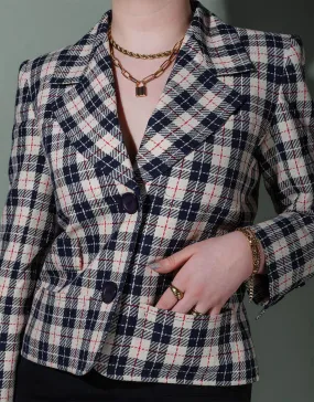 Vintage Yves Saint Laurent checkered short blazer