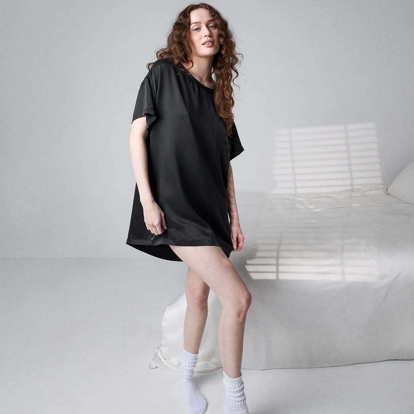 Washable Silk Oversized Sleep Tee