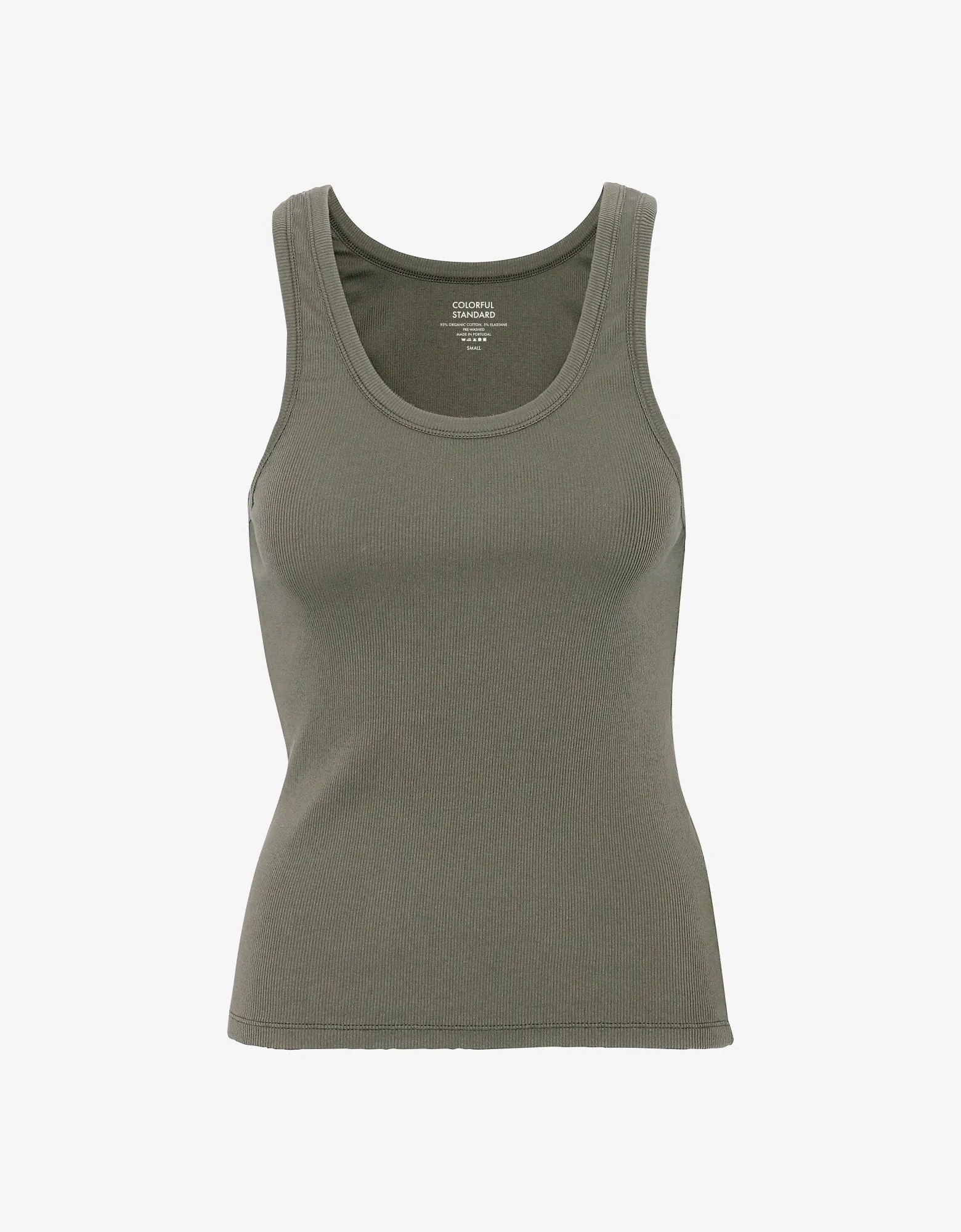 Women Organic Rib Tank Top - Dusty Olive