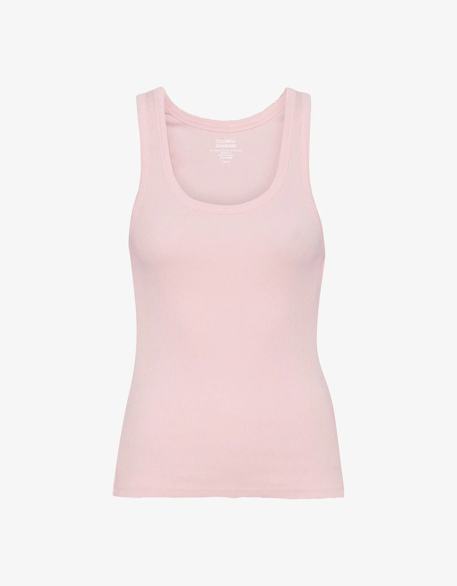 Women Organic Rib Tank Top - Faded Pink