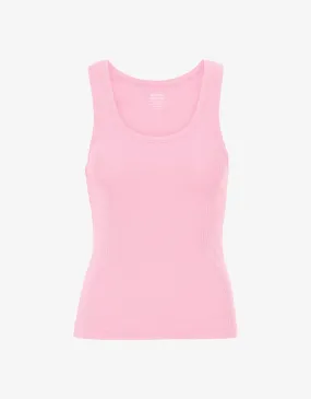 Women Organic Rib Tank Top - Flamingo Pink