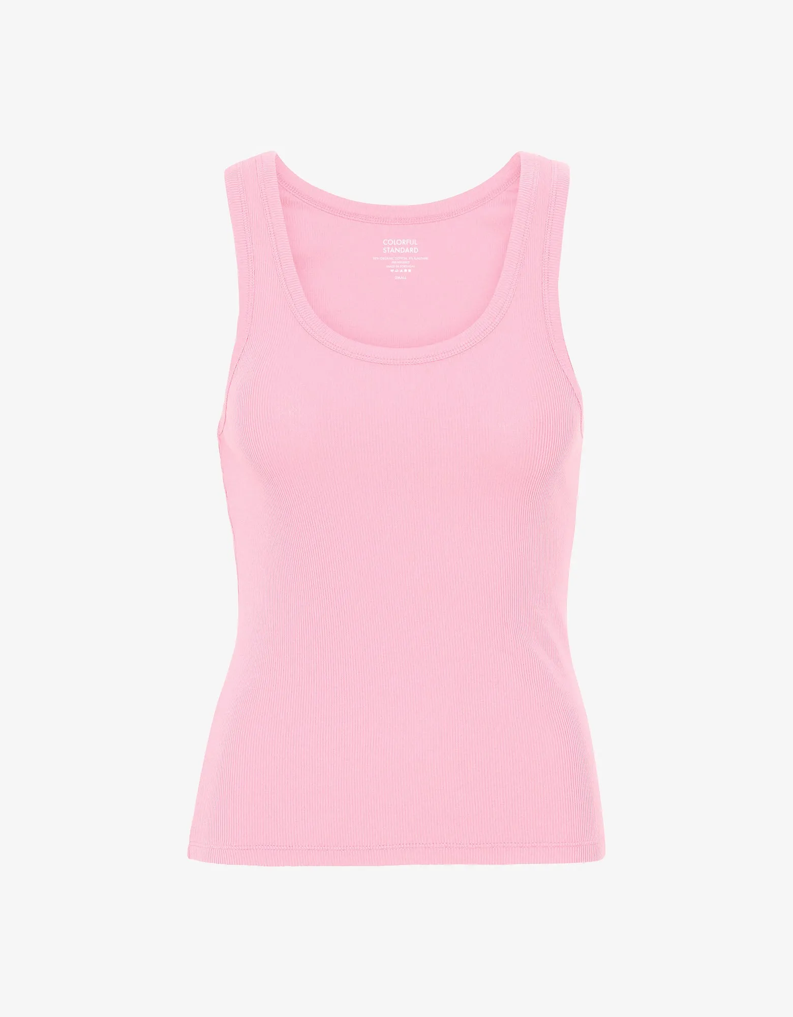 Women Organic Rib Tank Top - Flamingo Pink