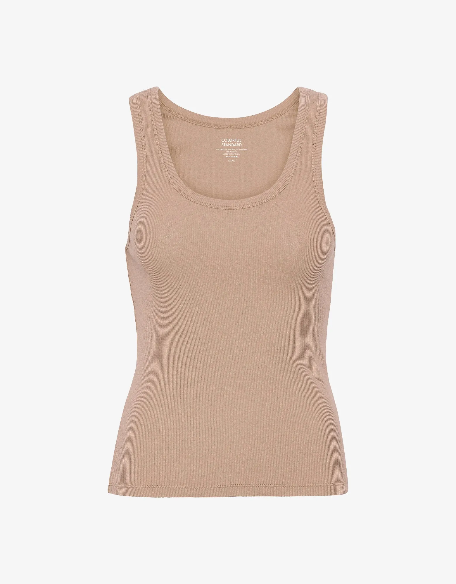 Women Organic Rib Tank Top - Honey Beige