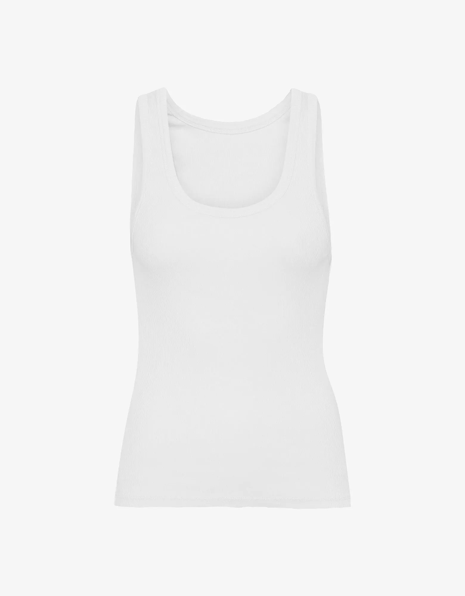 Women Organic Rib Tank Top - Optical White