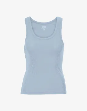 Women Organic Rib Tank Top - Powder Blue