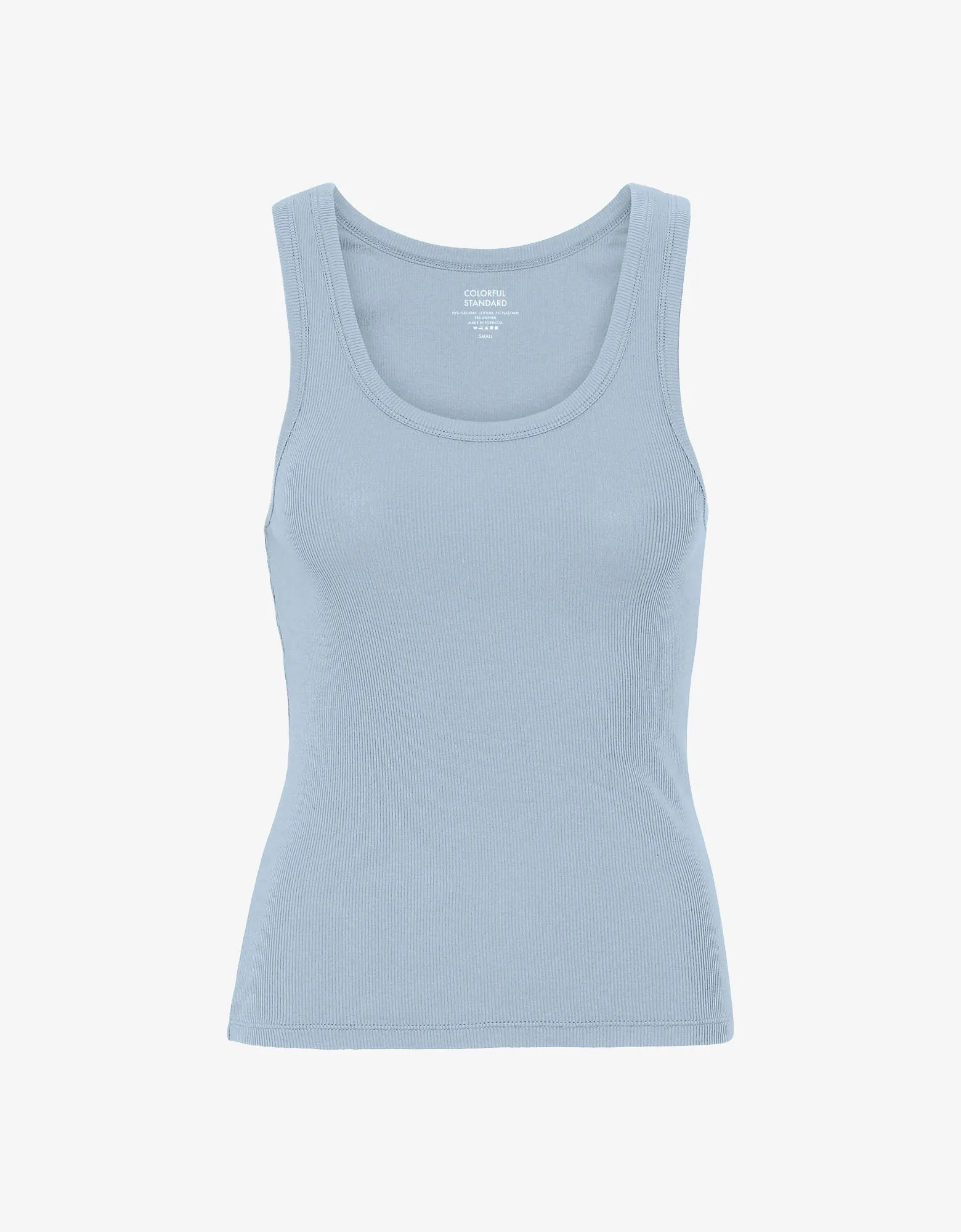 Women Organic Rib Tank Top - Powder Blue