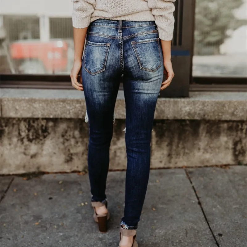 Women Ripped Denim Jeans