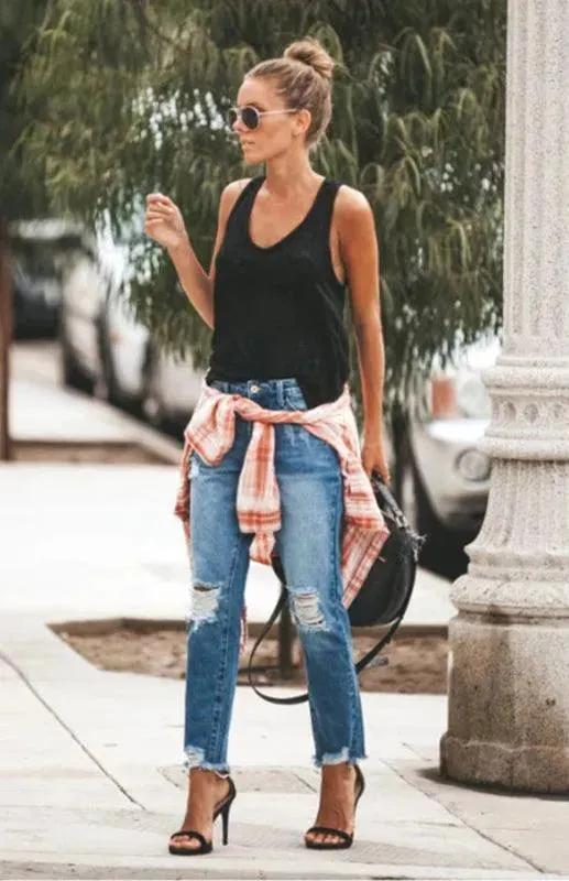 Women Ripped Jeans Pants