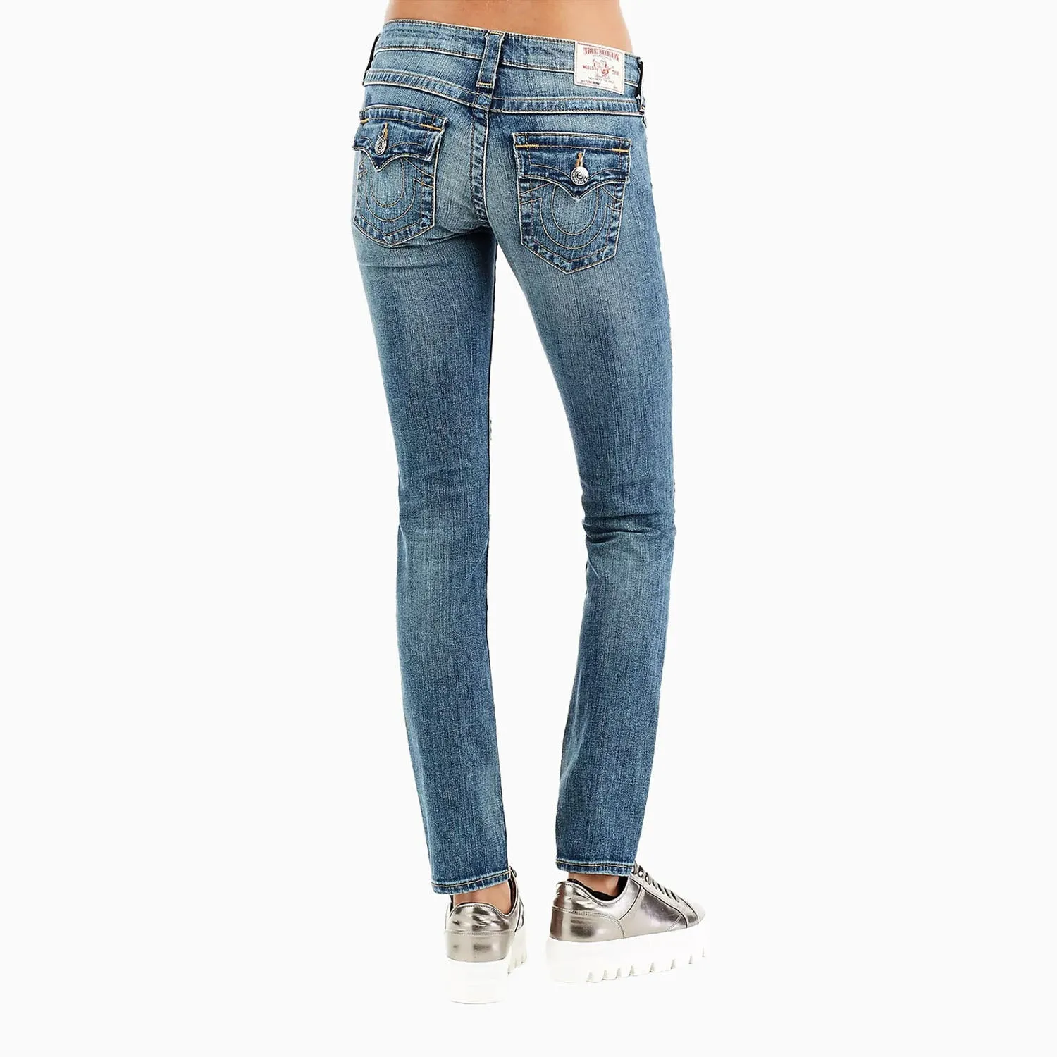 Women's Skinny Flap Ripped Jean Pant